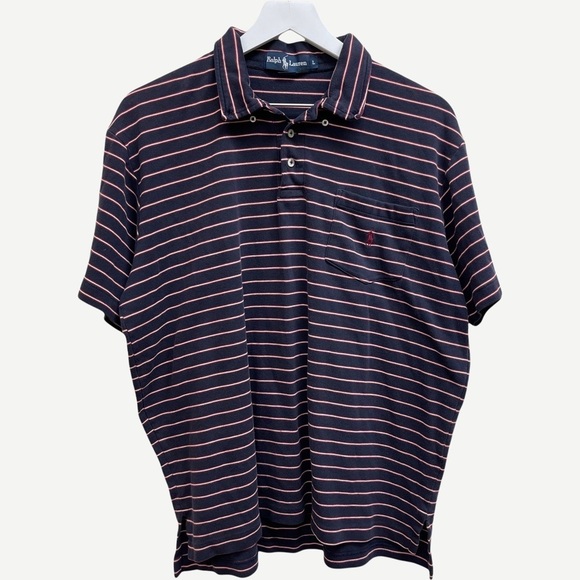 RALPH Lauren Striped‎ Cotton Polo L - Picture 1 of 4